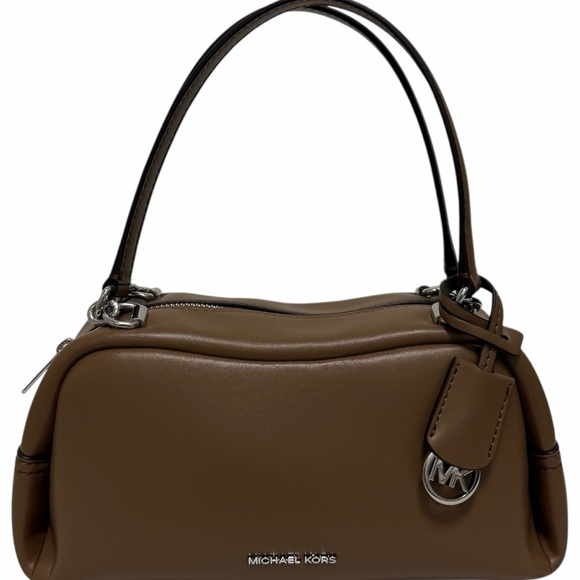 Michael Kors Solid Mocha Leather Crossbody